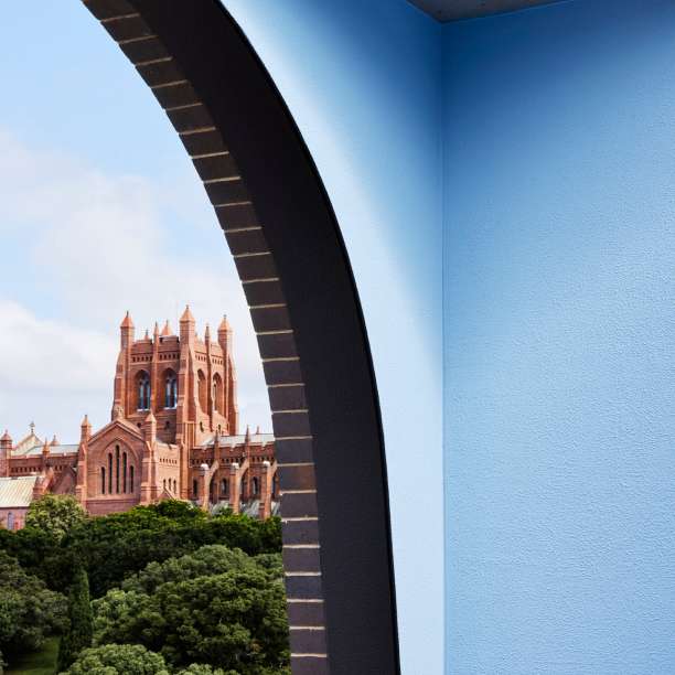 Christ Church Cathedral, as seen from a window at East End Stage 1
